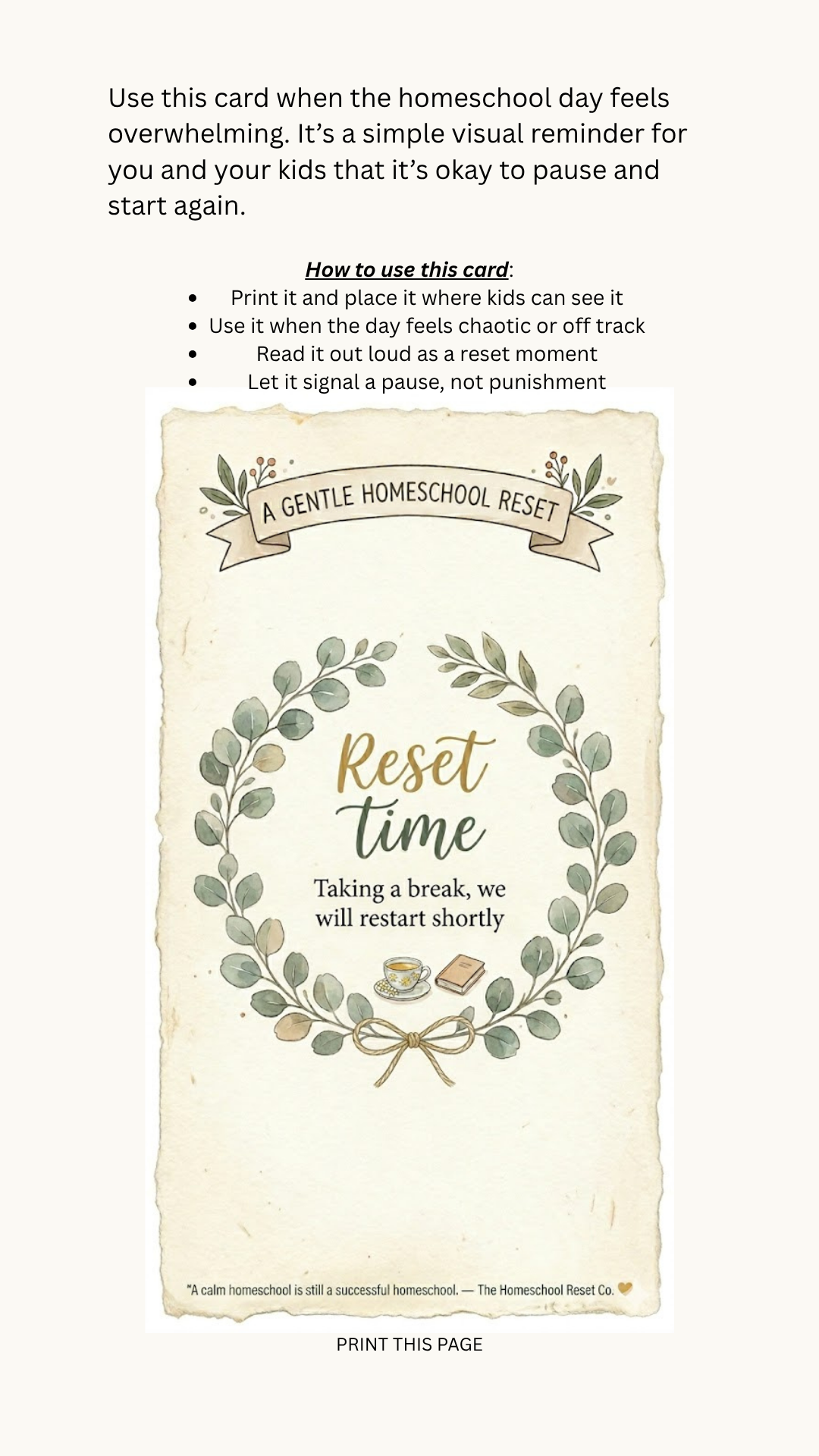 The Homeschool Reset Survival Kit